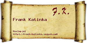 Frank Katinka névjegykártya